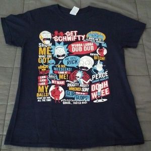 Small Navy Blue Rick and Morty Shirt